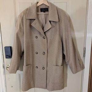 Quiet Luxury 100% Camel Hair Peacoat • Classic Vtg Tailored Winter Coat